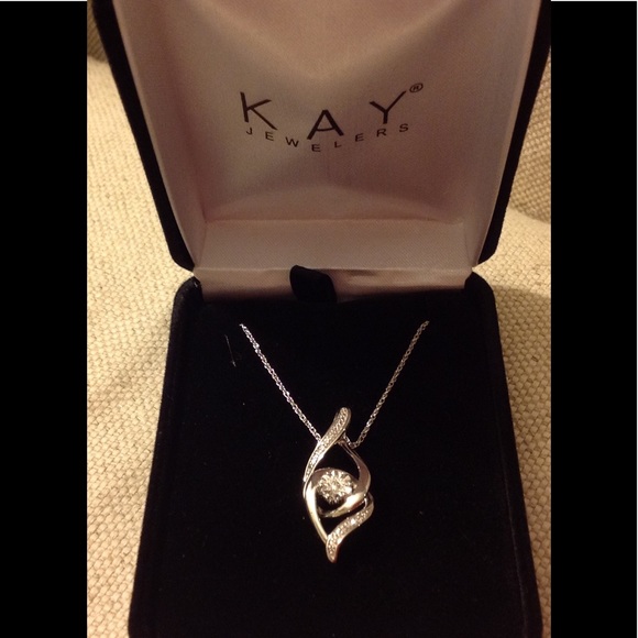 LAST 1 🌺 STERLING SILVER SWIRL DIAMOND NECKLACE - Picture 2 of 2